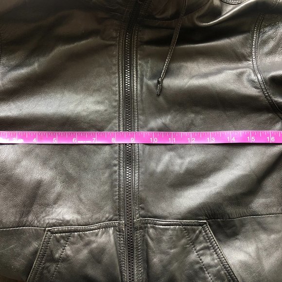 Jack London Leather Jacket with Hood - Picture 9 of 9